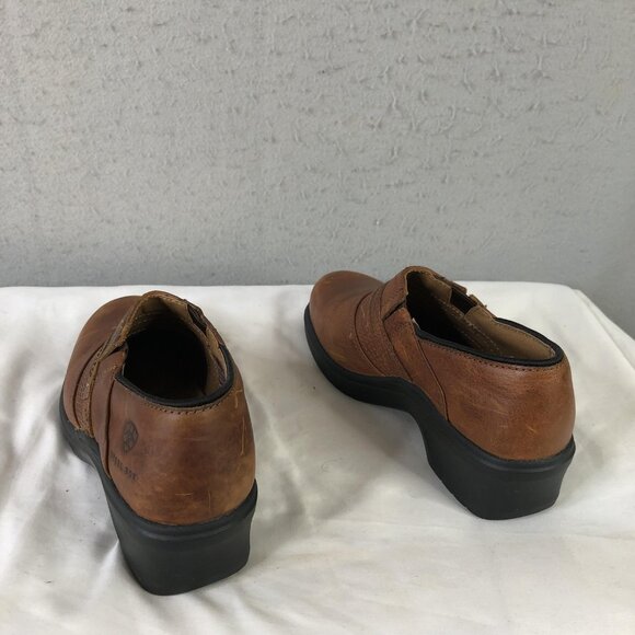 Ariat Steel Toe Work Shoes Womens Size 8.5 Brown Leather Slip On Clog 10002367 - Picture 10 of 16